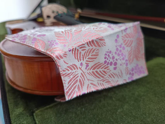 Chinrest Cover (100% silk Song brocade) for Violin/Viola (Pink)