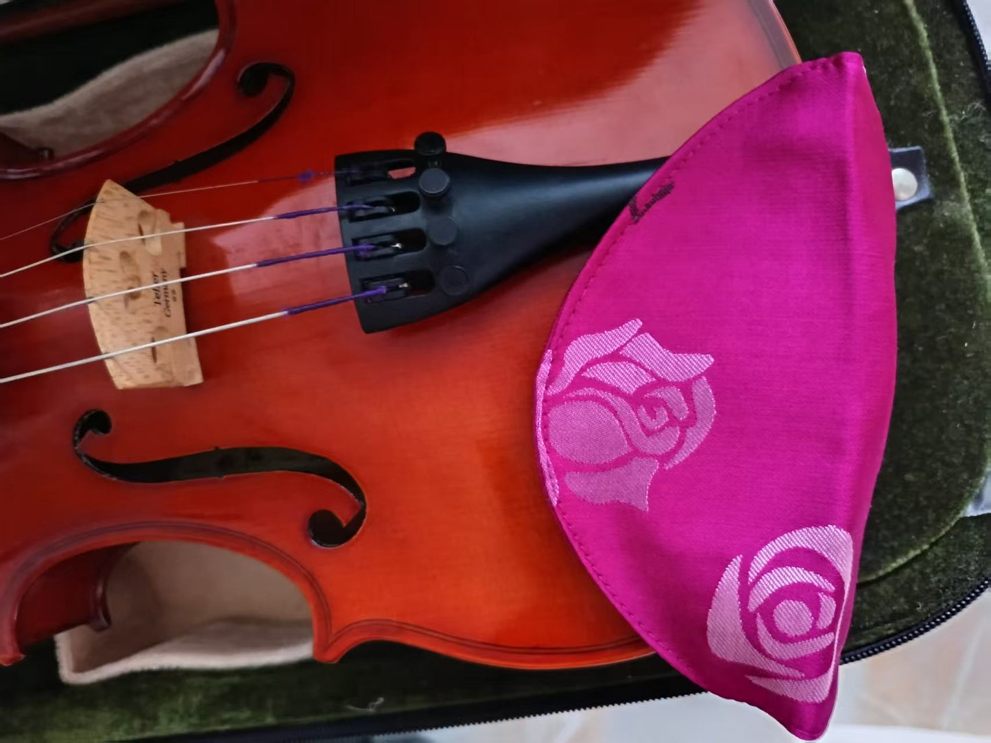 Winter Rose Chinrest Cover (Song brocade) for Violin